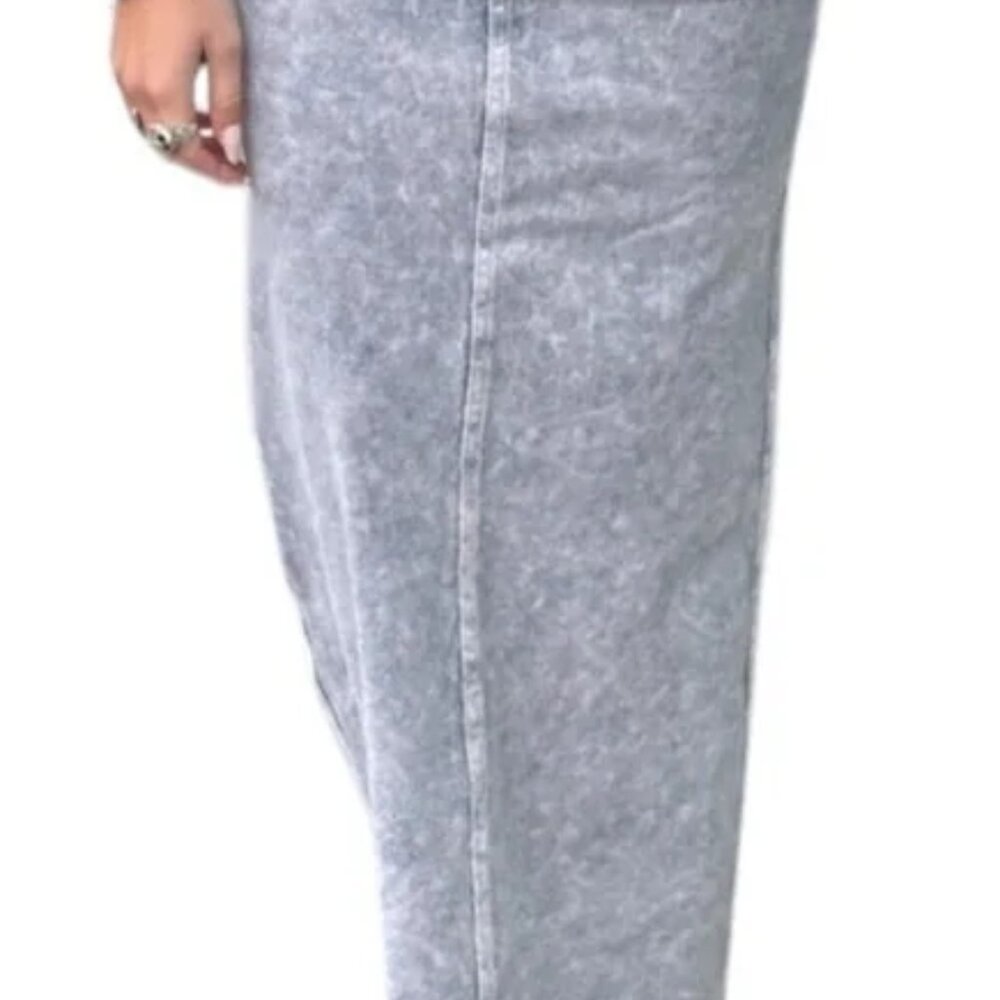 Womans Hardtail womans maxi denim skirt grey stonewash color size XS